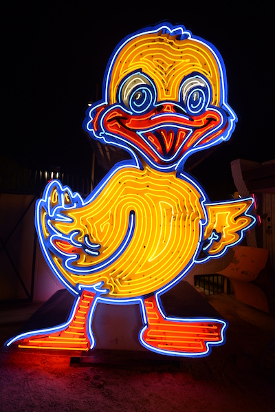 Ugly Duckling Car Sales restored neon sign at The Neon Museum