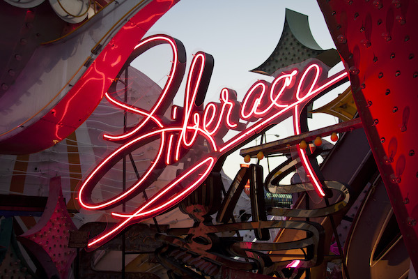 Liberace Museum restored neon sign at The Neon Museum