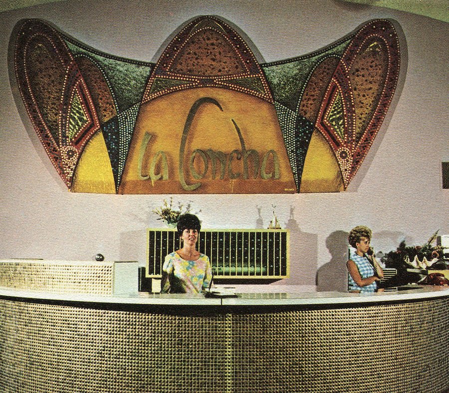 la concha lobby with mosaic on wall from classic las vegas