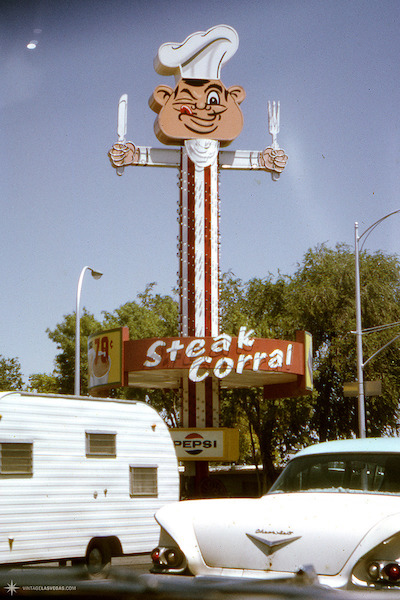 Steak Corral, Las Vegas, July 1968, 1100 S Las Vegas Blvd, SW corner of Charleston
